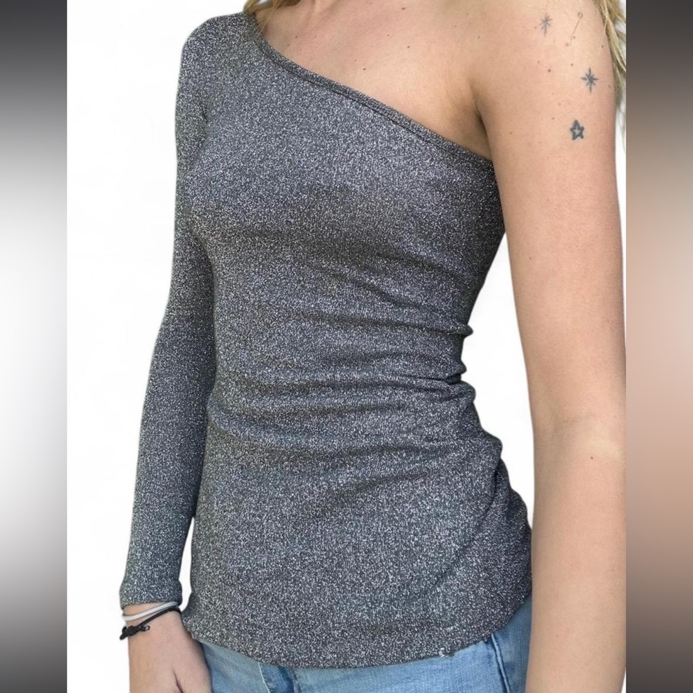 Forever 21 Shimmering Silver Top